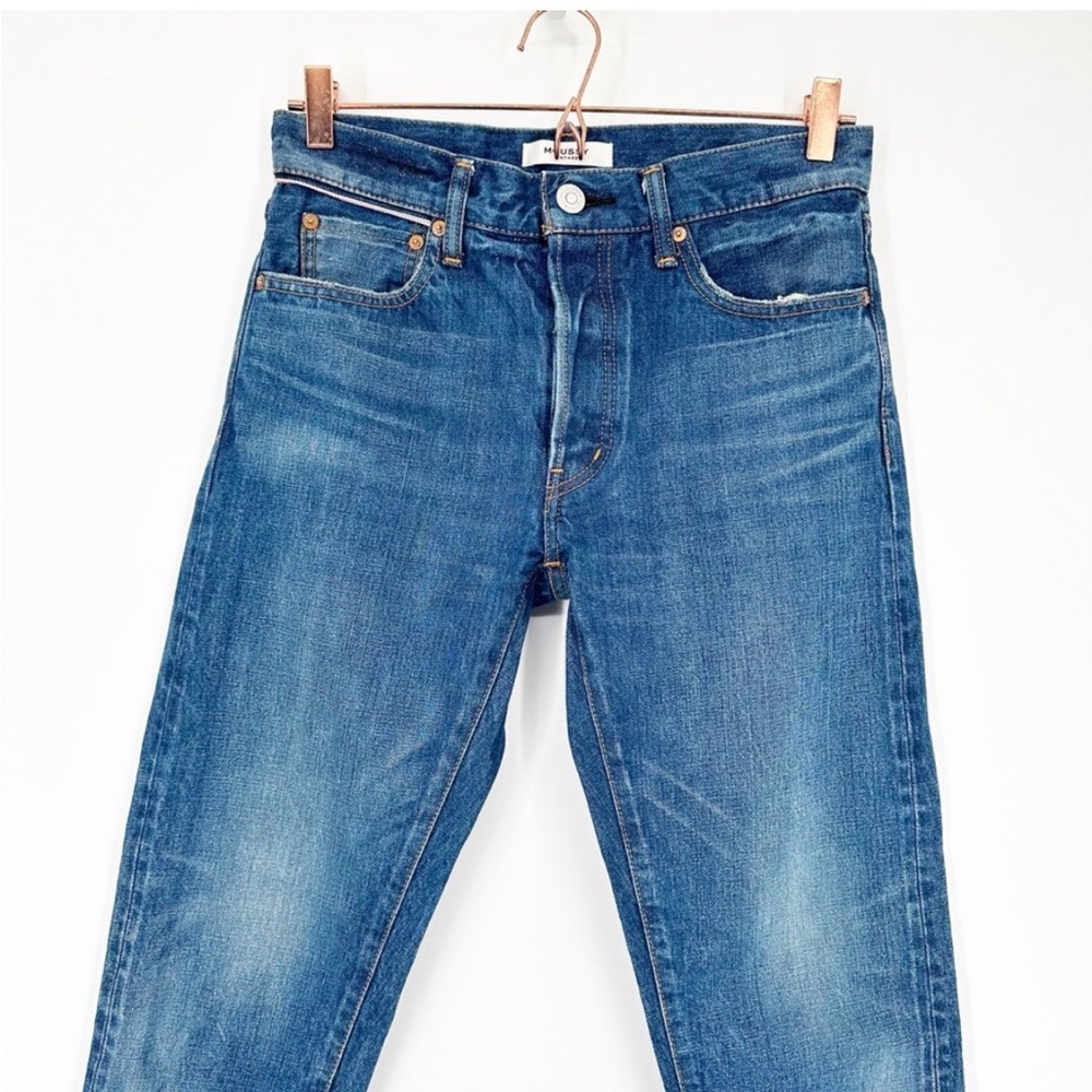 Moussy Vintage MV Wilbur Tapered Mid Rise Jeans in Blue Size 26 - Picture 3 of 4